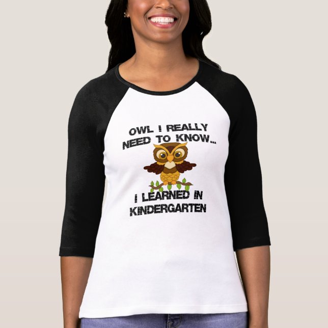 OwlIKnow KindergartenBLK Tee Shirt (Framsida)