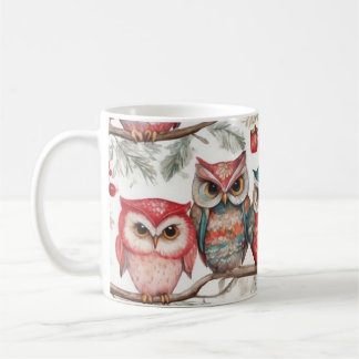 Owls on a Branch III Kaffemugg