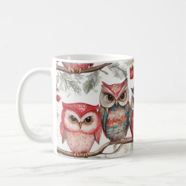 Owls on a Branch III Kaffemugg (Vänster)