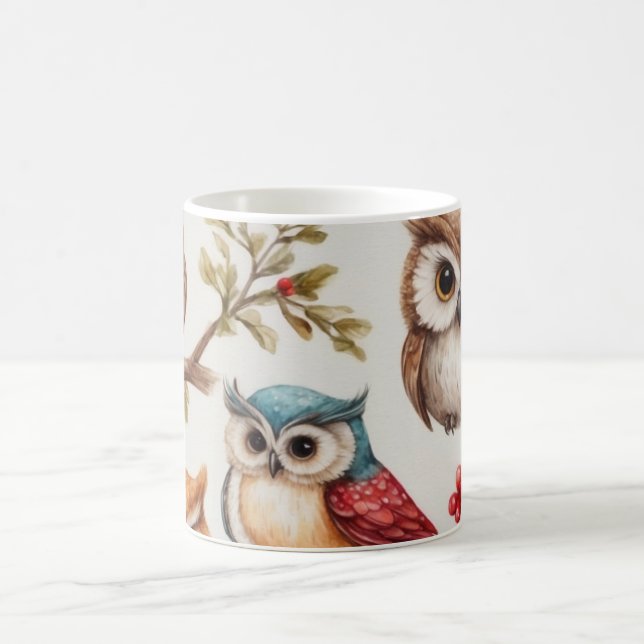 Owls on a Branch IV Kaffemugg (Center)
