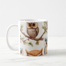 Owls on a Branch IV Kaffemugg