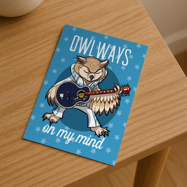 Owlways på min mind Uggla i Jumpdress Tecknad Vykort (Skapare uppladdad)