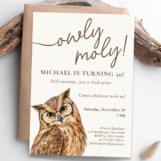 Owly Moly Födelsedagsfirande Inbjudningar