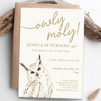 Owly Moly Födelsedagsfirande Inbjudningar