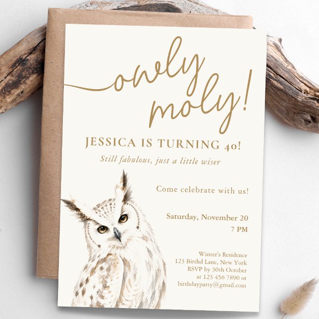 Owly Moly Födelsedagsfirande Inbjudningar (Owly Moly Birthday Celebration Invitation)