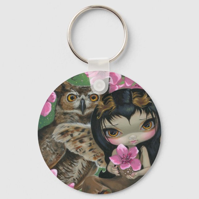 "Owlyn in Springtime" Keychain Nyckelring (Framsida)