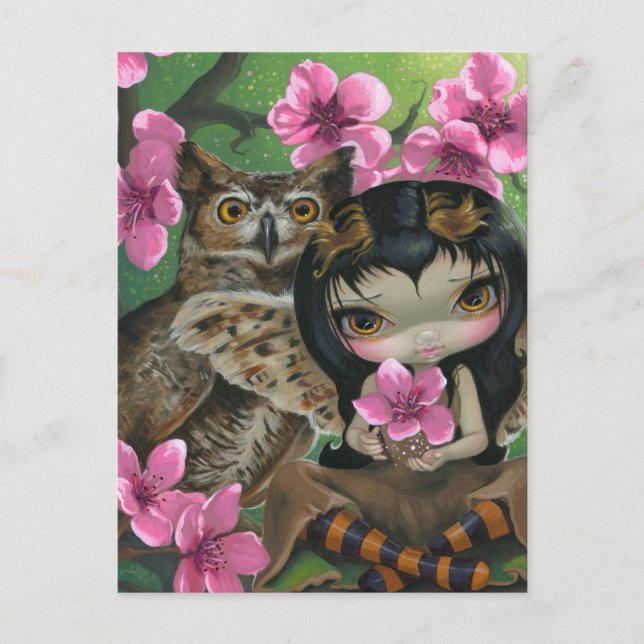 "Owlyn in Springtime" vykort (Framsida)