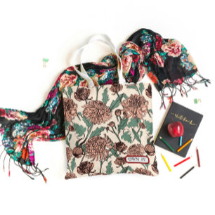 Own It Floral Aesthetic Totebagge Tygkasse
