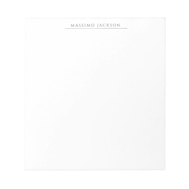 Own Name Calligraphy Chic Plain Simple Black White Anteckningsblock (Framsida)
