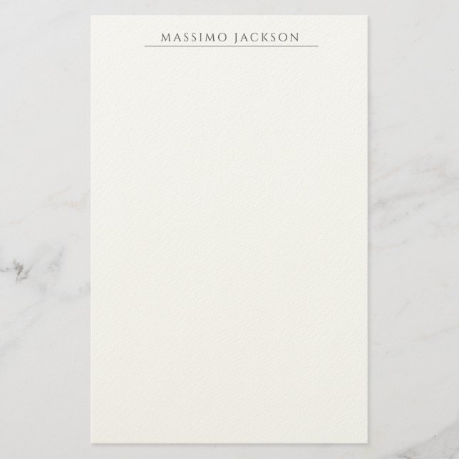 Own Name Calligraphy Chic Plain Simple Black White Brevpapper (Framsida)