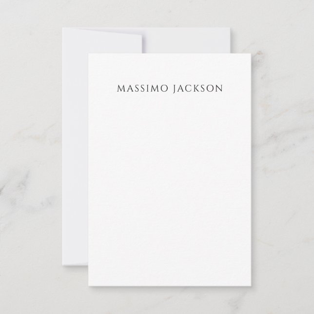 Own Name Calligraphy Chic Plain Simple Black White OSA Kort (Framsida)