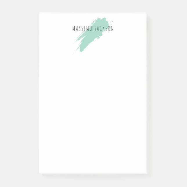 Own Name Decorative Chic Plain Simple Blue White Post-it Block (Framsida)