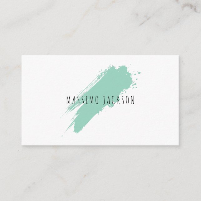 Own Name Decorative Chic Plain Simple Blue White Tilläggskort (Framsida)