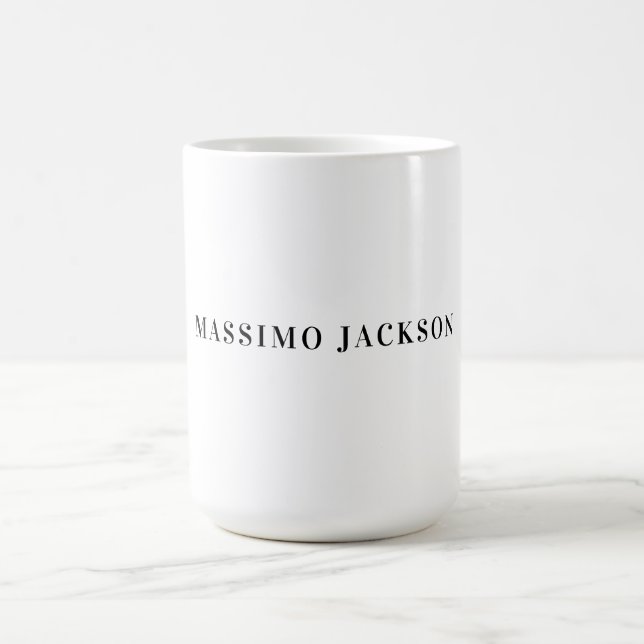Own Name Decorative Minimalist Plain Black White Kaffemugg (Center)