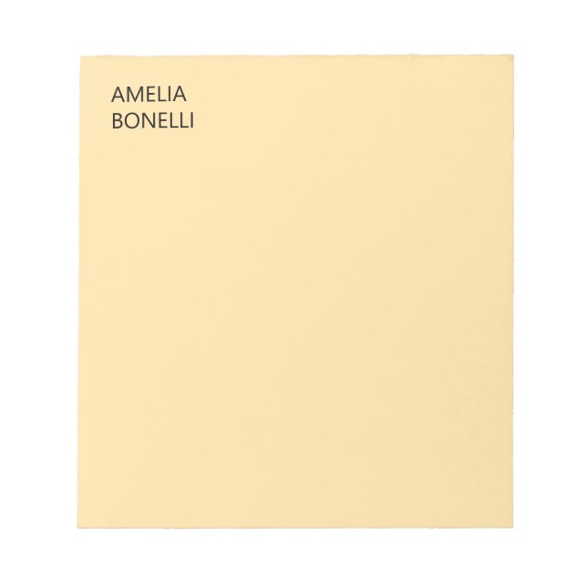 Own Name Modern Minimal Professional Plain Beige Anteckningsblock (Framsida)