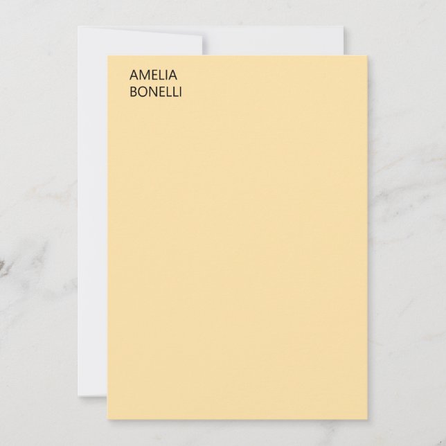 Own Name Modern Minimal Professional Plain Beige Anteckningskort (Framsida)
