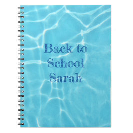 own text swimming pool back to school notebook anteckningsbok