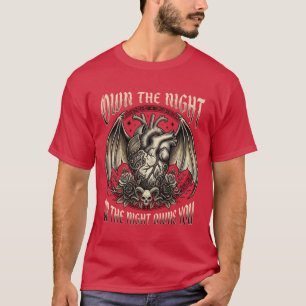 Own The Night - Gotiskt Hjärta & Fladdermusvinge T Shirt