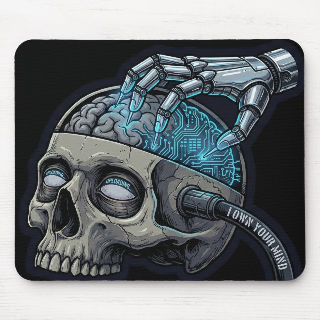 Own Your Mind – Cyberpunk Skull Brain Upload Musmatta (Framsidan)