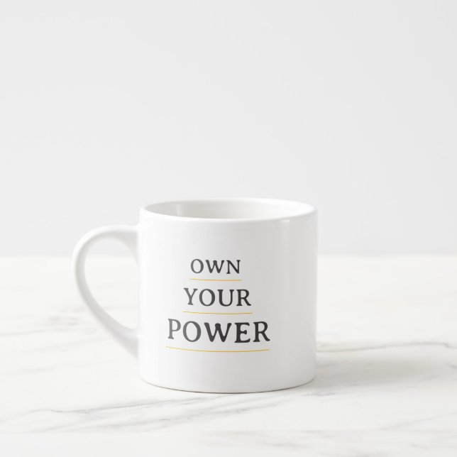 Own Your Power Minimal Typography | Motivational Q Espressomugg (Vänster)