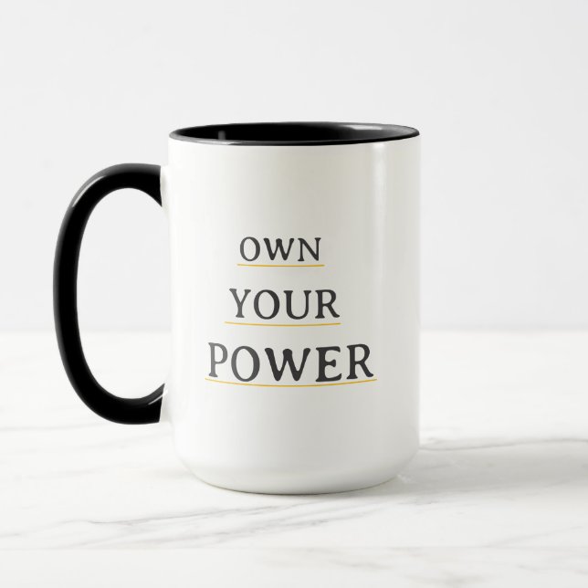 Own Your Power Minimal Typography | Motivational Q Mugg (Vänster)