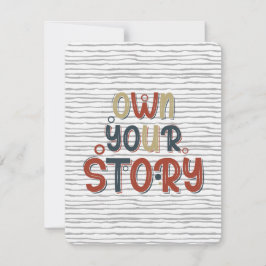 Own Your Story – Inspirational Typography Design Anteckningskort