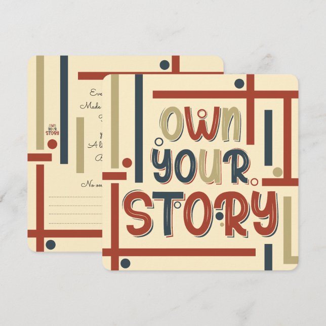 Own Your Story – Inspirational Typography Design Julkort (Fram/baksida)