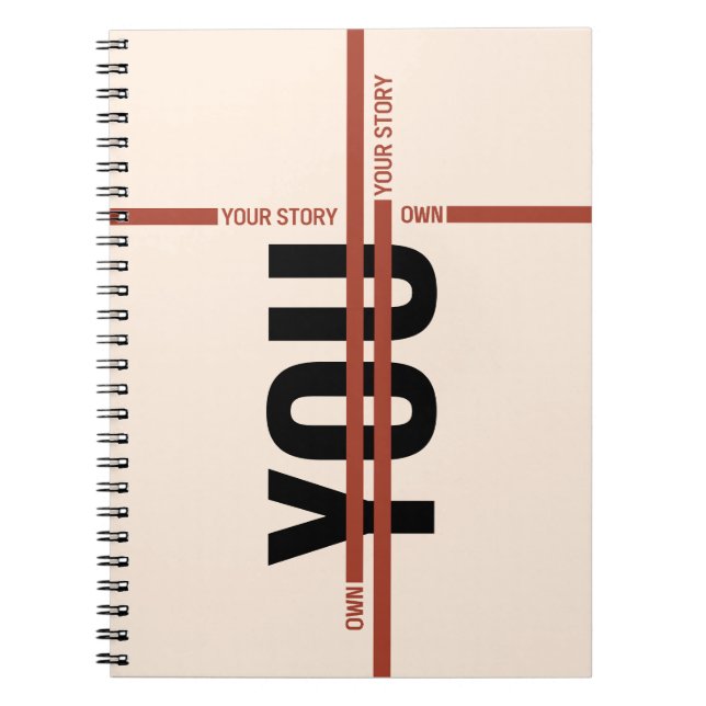 Own Your Story Shirt – Bold Motivational Quote Anteckningsbok (Framsidan)