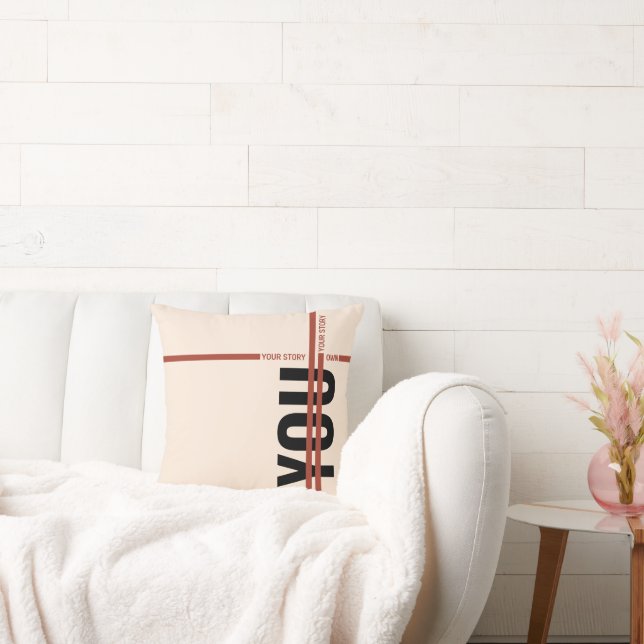 Own Your Story Shirt – Bold Motivational Quote Kudde (Soffa)