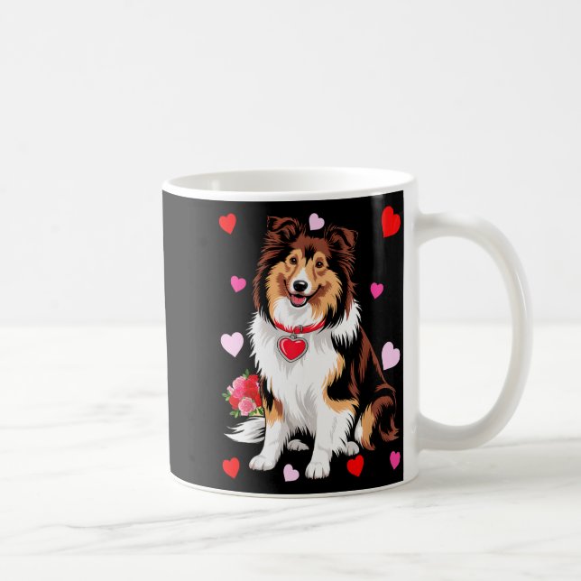 Owner Mom Dad Sheltie Dog Lover Valentines Day  Kaffemugg (Höger)