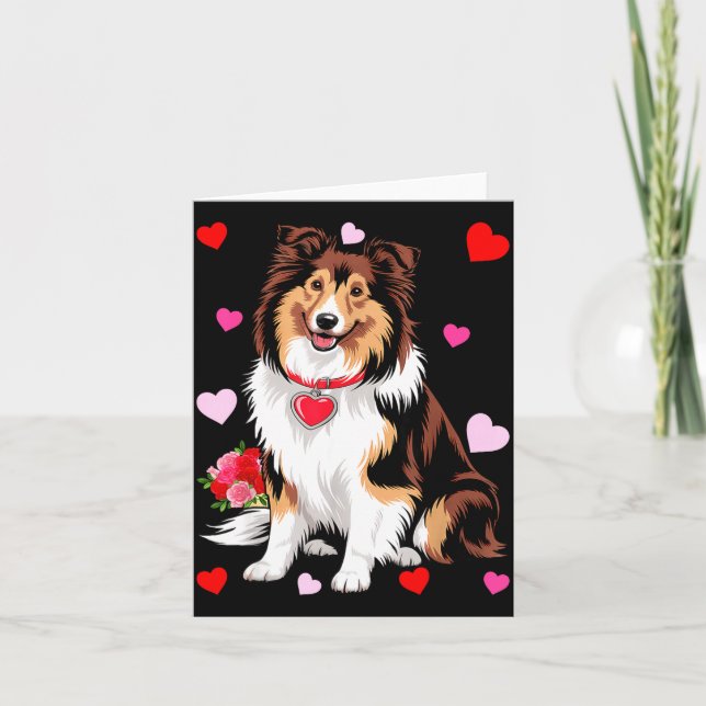 Owner Mom Dad Sheltie Dog Lover Valentines Day  Kort (Framsida)