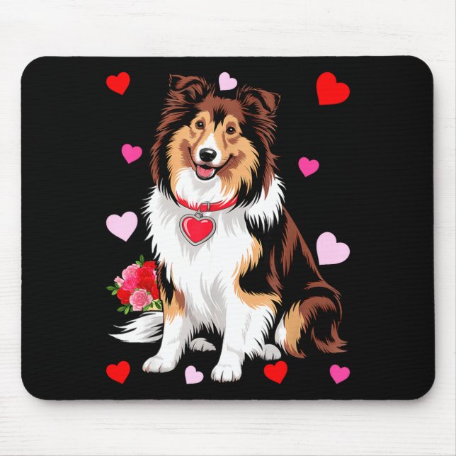 Owner Mom Dad Sheltie Dog Lover Valentines Day  Musmatta (Framsidan)