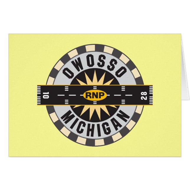 Owosso, MI RNP Airport Hälsningskort (Framsidan Horizontal)