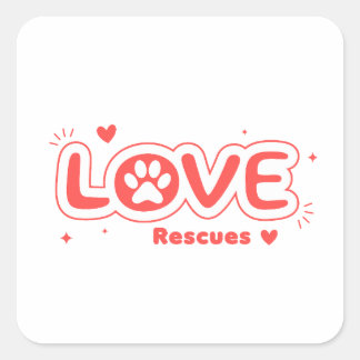 OWRAssist Love Rescues Fyrkantigt Klistermärke