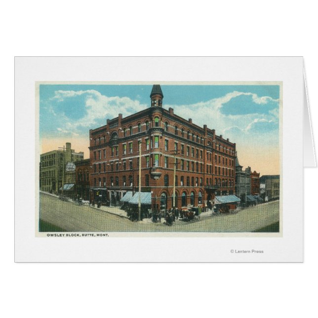 Owsley Block View of TownButte, MT Hälsningskort (Framsidan Horizontal)