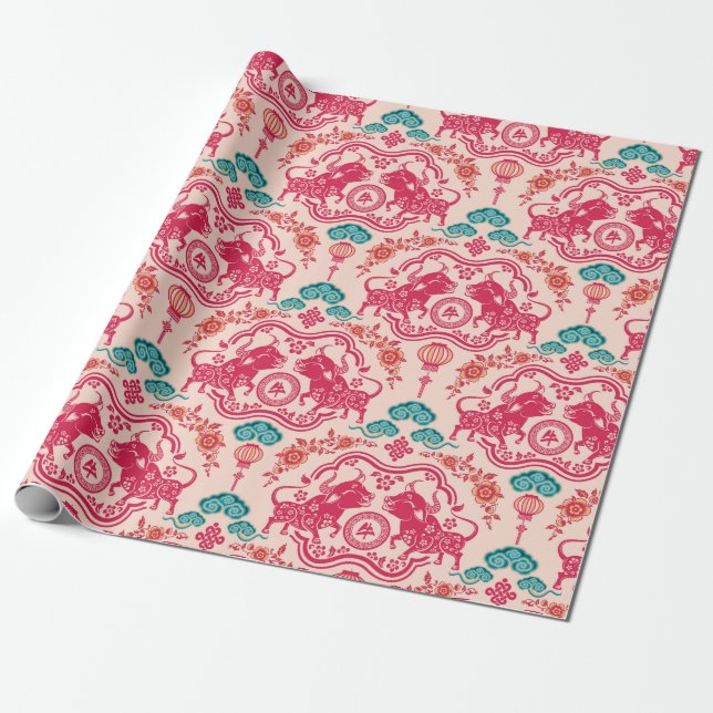 Ox-året Presentpapper (Utrullad)