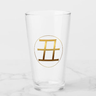 Ox-års Guld-reliefeffekt Symbol Zodiacglas Glaskopp