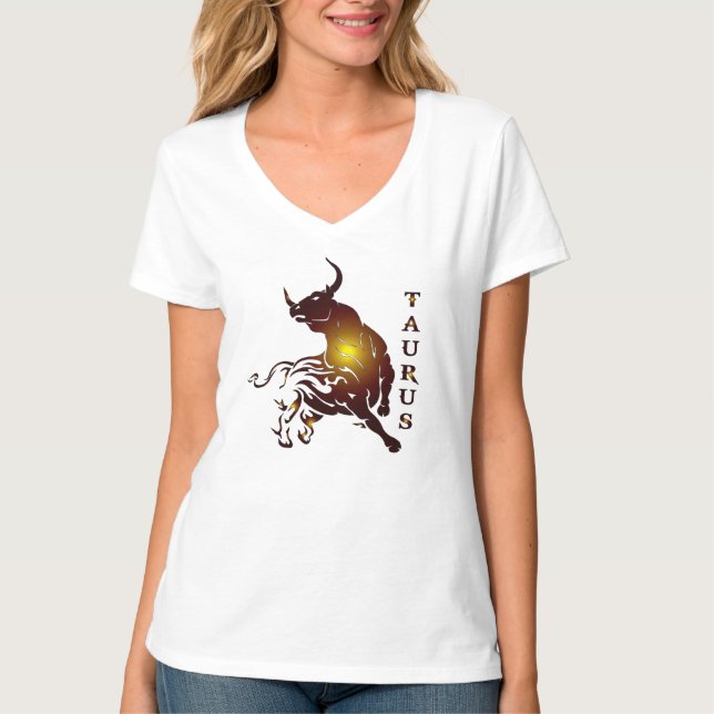 Ox Kvinnor V-ringad T-shirt (Framsida)