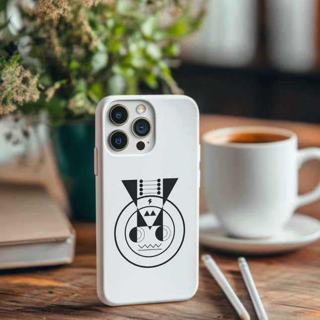 Ox Zodiac - Ushi-symbol i Geometric Stil (Grounded style - your zodiac case, coffee, and calm all in one frame.)