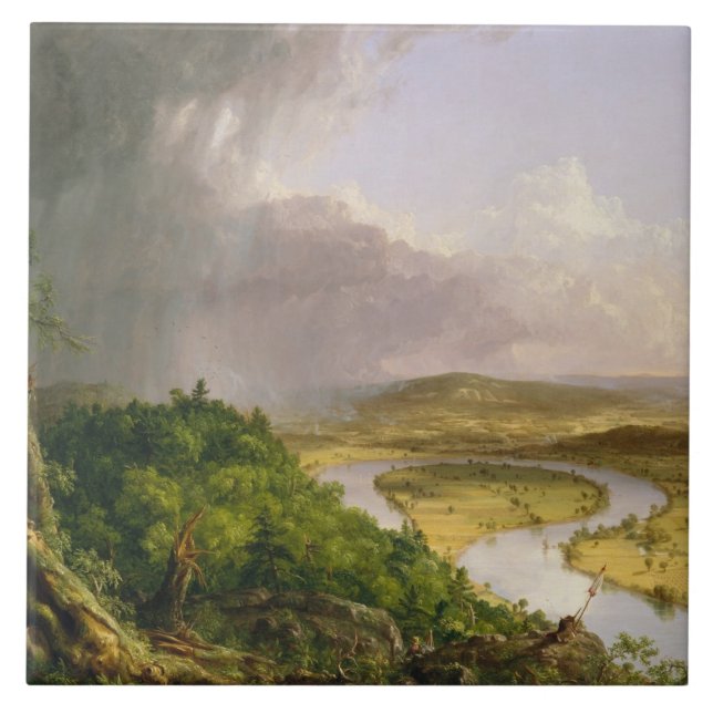 Oxbow River Seen from Mount Holyoke, Massachusetts Kakelplatta (Framsidan)