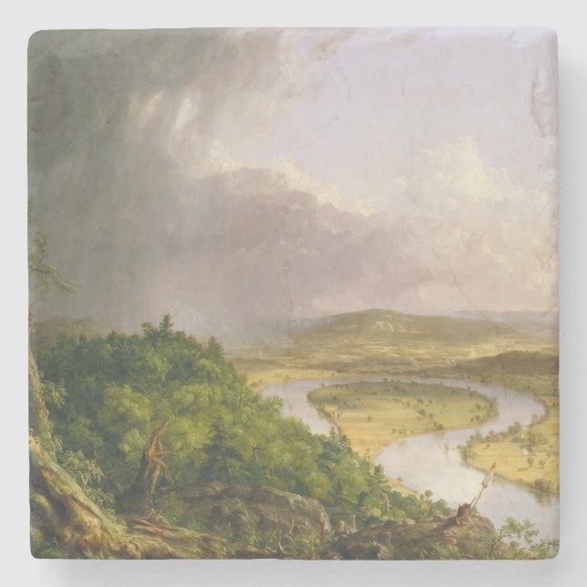 Oxbow River Seen from Mount Holyoke, Massachusetts Stenunderlägg (Framsidan)