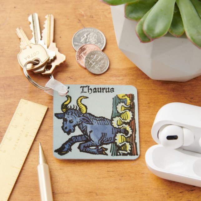 Oxen, Antika Zodiaktecken Nyckelring (Skrivbord)