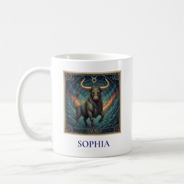Oxen Blå Celestiala Zodiaken Kaffemugg (Vänster)