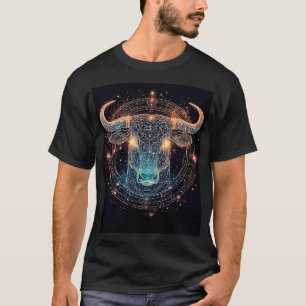 Oxen i stjärntecknet Taurus med lysande geometrisk T Shirt
