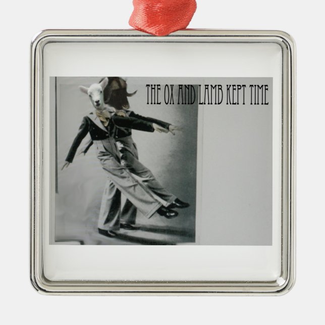 Oxen och den Lamb hållna Time Julgransprydnad Metall (Framsidan)