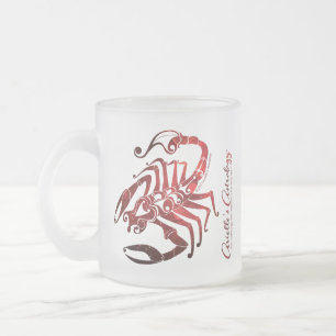 Oxen- & Scorpioastrologimugg Frostad Glasmugg