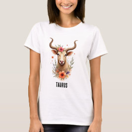 Oxen stjärntecken boho akvarell T-Shirt
