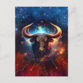 Oxen Stjärntecken Vattenfärgdesign Vykort