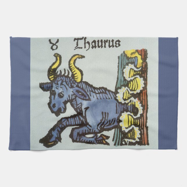 Oxen Taurus, Antika Zodiakens tecken Kökshandduk (Horisontell)