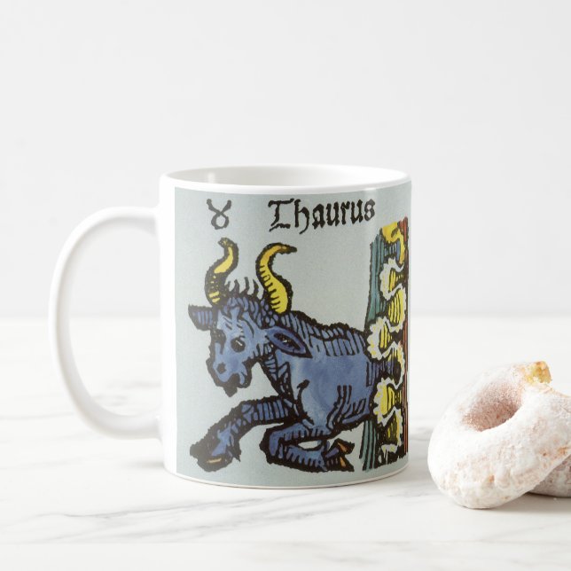 Oxen Tjuren, Antika Zodiakskyltar Kaffemugg (Med munk)